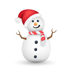 Snowman isolated vector on white background. Vector illustration can use for Christmas and New year element.