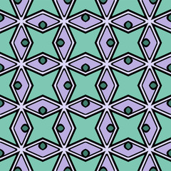 Color decorative seamless pattern with geometric ornamnet. Vector illustration