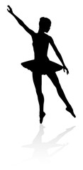 Ballet dancer in silhouette dancing in pose or position © Christos Georghiou