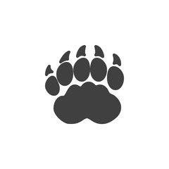 Fototapeta na wymiar Badger paw print vector icon. filled flat sign for mobile concept and web design. Brock animal footprint glyph icon. Symbol, logo illustration. Vector graphics