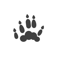 Ferret paw print vector icon. filled flat sign for mobile concept and web design. Polecat animal footprint glyph icon. Symbol, logo illustration. Vector graphics