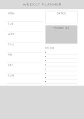 Planner sheet vector
