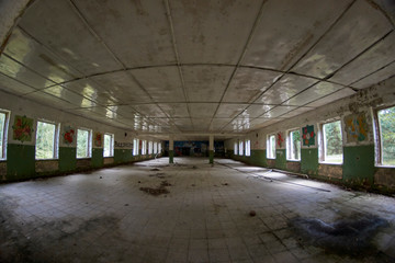 Abandoned East Germany soviet military base mess hall