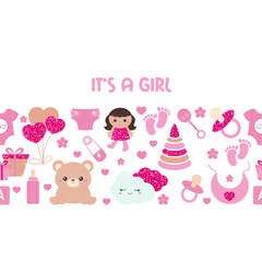Background with simple baby symbols.