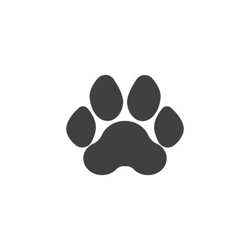 Tiger paw print vector icon. filled flat sign for mobile concept and web design. Tiger animal footprint glyph icon. Symbol, logo illustration. Vector graphics
