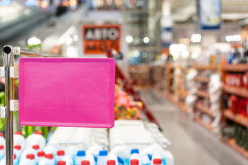 Blank standing sign for text message or mock up content in abstract.