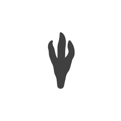 Obraz premium Crow paw print vector icon. filled flat sign for mobile concept and web design. Crow bird footprint glyph icon. Symbol, logo illustration. Vector graphics