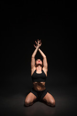 Yoga girl in photo studio