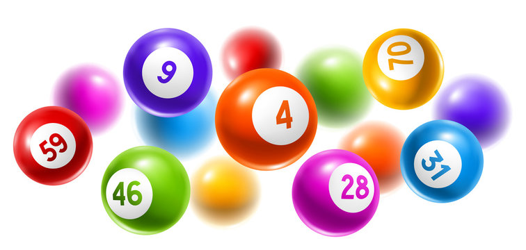 Bingo or lottery colored number balls.