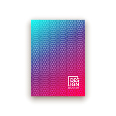 illustration of bright color abstract pattern background with line gradient texture for minimal dynamic cover design. Blue, pink, yellow, green placard poster template