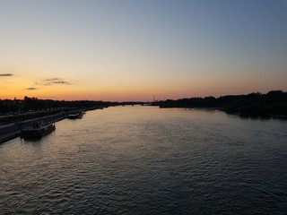 Beauty view on the sunset on the Vistula - Warsaw Poland