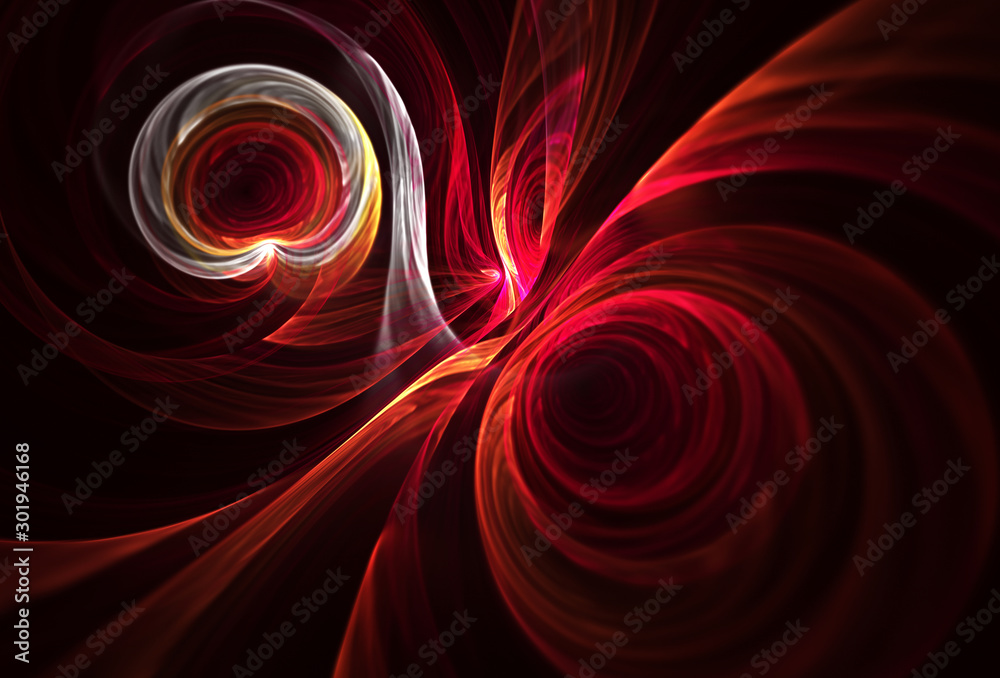 Wall mural abstract color dynamic background with lighting effect. fractal spiral. fractal art