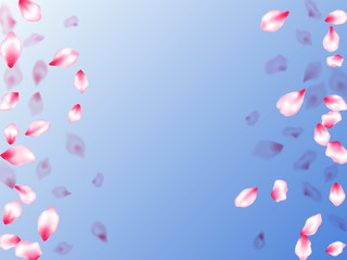 Japanese cherry blossom pink flying petals