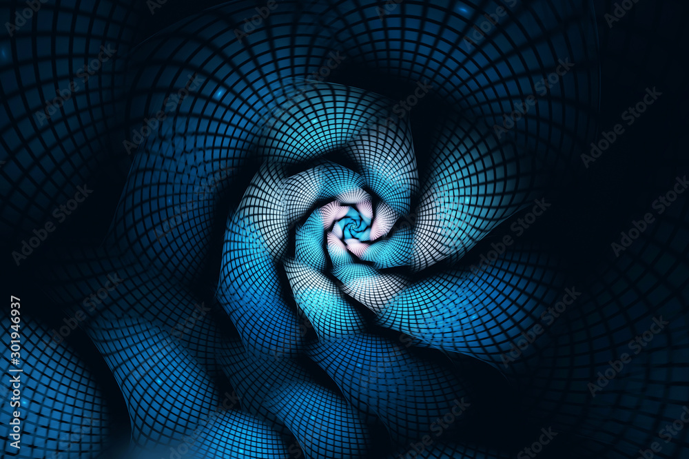 Wall mural abstract color dynamic background with lighting effect. fractal spiral. fractal art