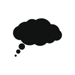 Speech bubble graphic icon. Blank balloon for thoughts sign isolated on white background. Empty dialog cloud. Cloud for text. Vector illustration