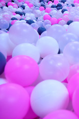 Background of red and white balls, close-up