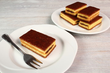 Sponge cake with cocoa filling