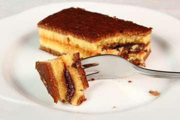 Sponge cake with cocoa filling