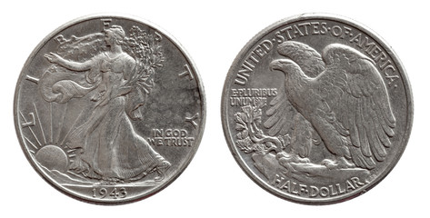 US half dollar 1947 silver coin walking liberty