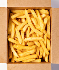 potato fry on white background