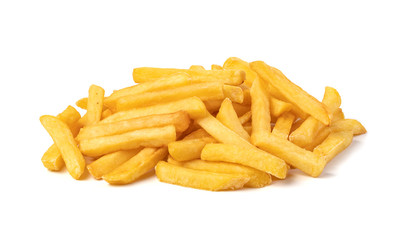 french fries on white background