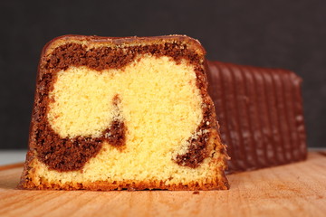 Chocolate Glazed Marble Loaf Cake