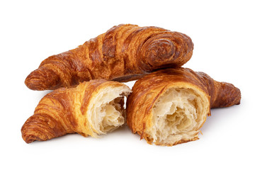 fresh croissant on white