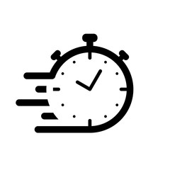 Timer black icon isolated