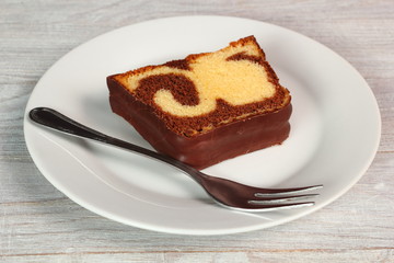 Chocolate Glazed Marble Loaf Cake