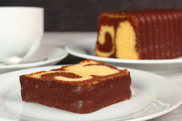 Chocolate Glazed Marble Loaf Cake