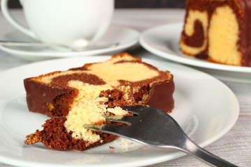 Chocolate Glazed Marble Loaf Cake