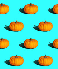 bright seamless background, pumpkin with hard light in pop art slyle