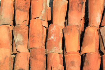 Pile of old roof tiles