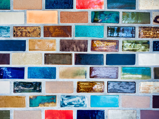 Colourful ceramic Tiles Wall pattern Background