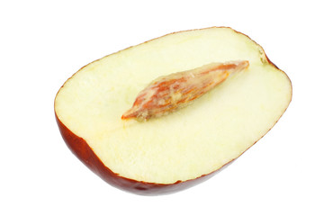 sliced date fruit isolated on white background. macro