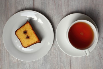 Chocolate glazed loaf cake with strawberry jam