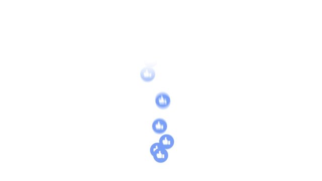 Social media manager background. Spread like icon of social media. Thumb liker animated on alpha background with transparency