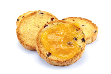 slices of brioche bread with fruit