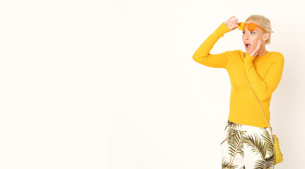 OMG! Beautiful model is so surprised!