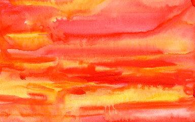 Abstract watercolor red background, hand-painted texture. Design for backgrounds, wallpapers, covers and packaging.