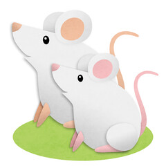 和紙風白ねずみイラスト、二匹