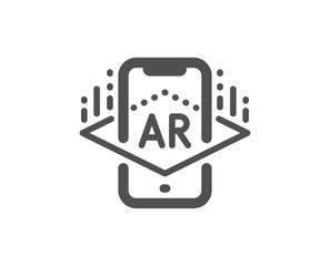 VR simulation sign. Augmented reality phone icon. 3d view symbol. Classic flat style. Simple augmented reality icon. Vector