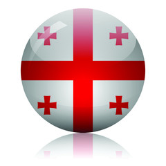 Georgian flag glass icon vector illustration