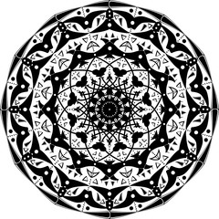 mandala, мандала, bw, black, white,  pattern, circle,  snowflake