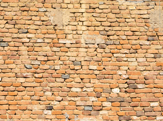 old wall with red bricks