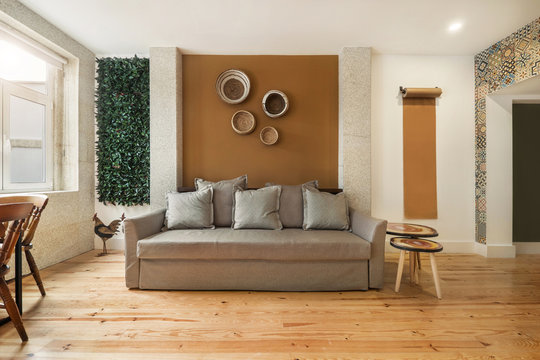 modern European apartment Living room Interior design, Portuguese style