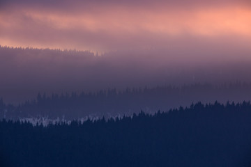 Obraz premium Frozen winter fairy-tale landscape.