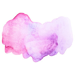 Hand drawn watercolor stain on wet paper. Element for invitations, scrapbooking, banners, tags, labels, etc