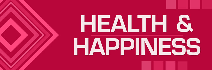 Health And Happiness Pink Squares Borders Horizontal 