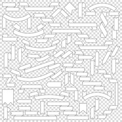 white ribbon banner set on transparent background